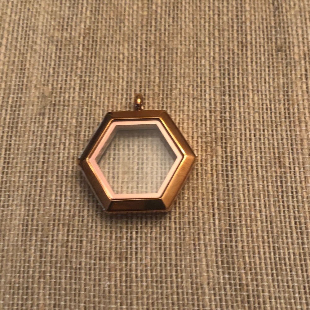 Origami Owl Rose Gold Hexagon Locket